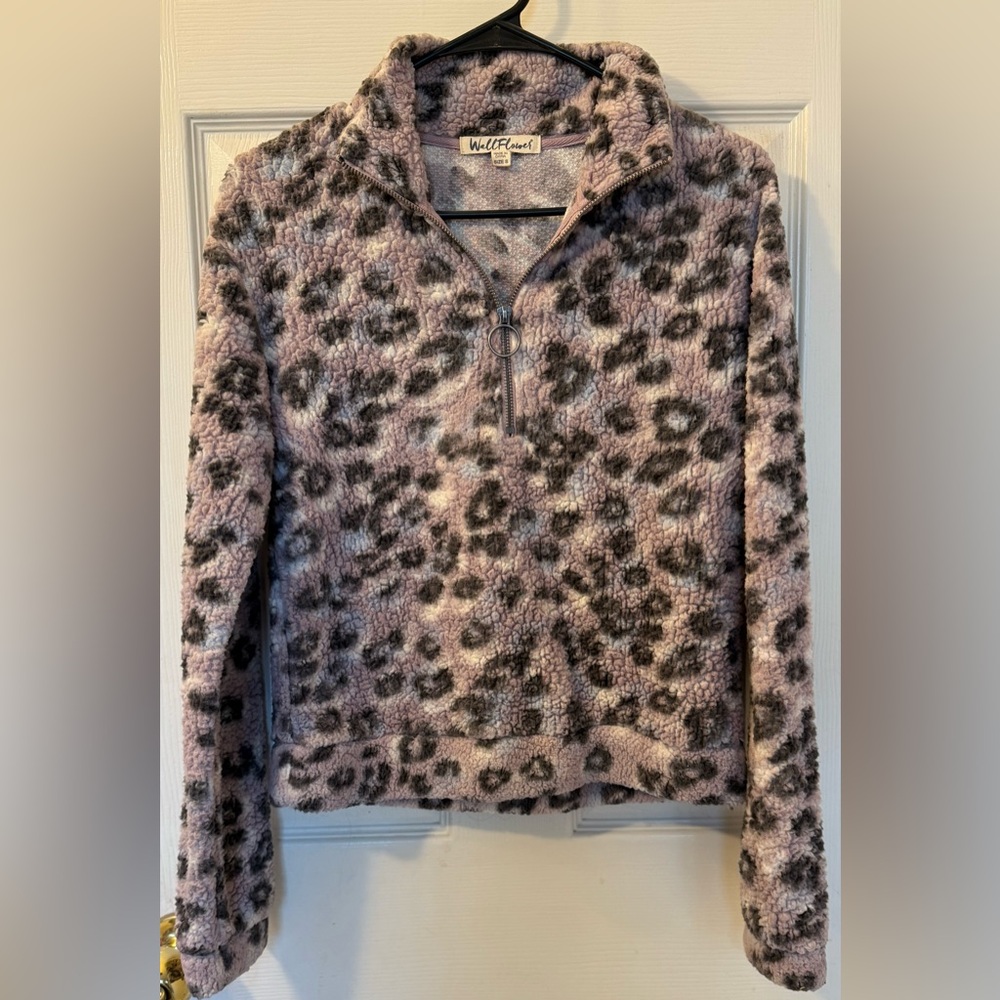 Wallflower Pink and Black Leopard Print Sweatshirt